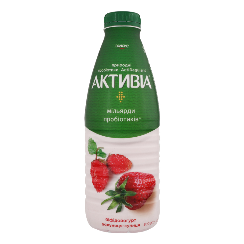 Йогурт питний АКТИВІА полуниця-суниця, 1,5%, 800 г